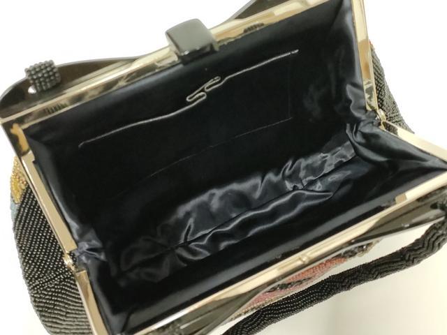 平和屋着物●和装小物　和装バッグ　ハンドバッグ　ビーズバッグ　幾何学模様　逸品　AABL5377ay