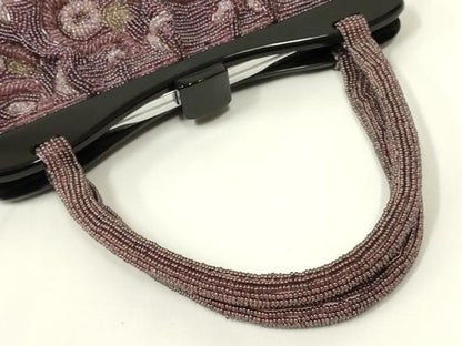 平和屋着物●和装小物　和装バッグ　ハンドバッグ　ビーズバッグ　花柄　逸品　AABL5379ay