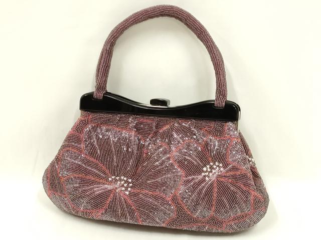 平和屋着物●和装小物　和装バッグ　ハンドバッグ　ビーズバッグ　芝文　逸品　AABL5382ay