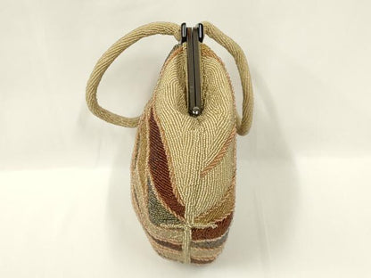 平和屋着物●和装小物　和装バッグ　ハンドバッグ　ビーズバッグ　幾何学模様　逸品　AABL5384ay