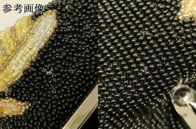 平和屋着物●和装小物　和装バッグ　ハンドバッグ　ビーズバッグ　花柄　逸品　AABL5387ay