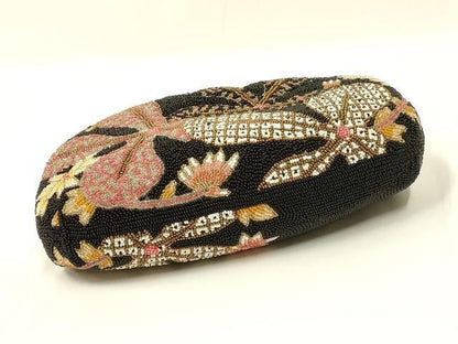 平和屋着物●和装小物　和装バッグ　ハンドバッグ　ビーズバッグ　花柄　逸品　AABL5387ay