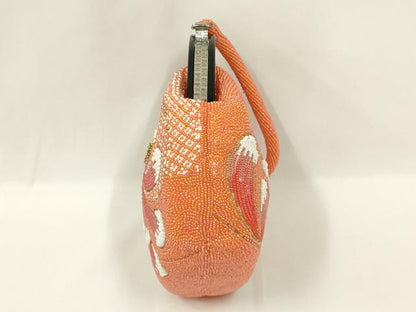 平和屋着物●和装小物　和装バッグ　ハンドバッグ　ビーズバッグ　吉祥花文　浅草 孔雀堂 KUJAKUDO　逸品　AABL5390ay