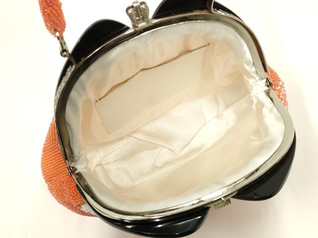 平和屋着物●和装小物　和装バッグ　ハンドバッグ　ビーズバッグ　吉祥花文　浅草 孔雀堂 KUJAKUDO　逸品　AABL5390ay