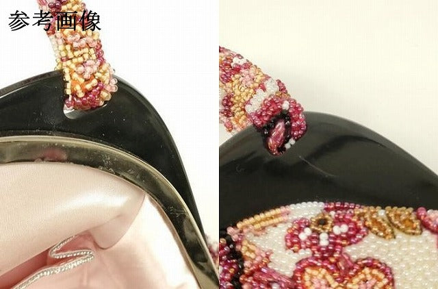 平和屋着物●和装小物　和装バッグ　ハンドバッグ　ビーズバッグ　花柄　更紗　逸品　AABL5391ay