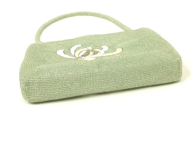 平和屋着物●和装小物　和装バッグ　ハンドバッグ　ビーズバッグ　花柄　逸品　AABL5396ay