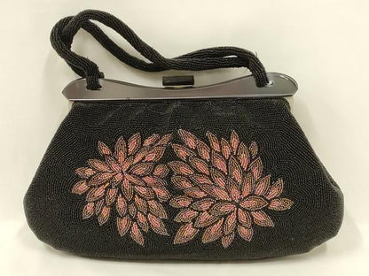平和屋着物●和装小物　和装バッグ　ハンドバッグ　ビーズバッグ　花柄　逸品　AABL5398ay