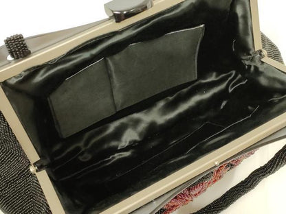 平和屋着物●和装小物　和装バッグ　ハンドバッグ　ビーズバッグ　花柄　逸品　AABL5398ay