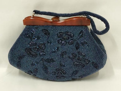平和屋着物●和装小物　和装バッグ　ハンドバッグ　ビーズバッグ　花柄　逸品　AABL5400ay