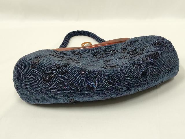 平和屋着物●和装小物　和装バッグ　ハンドバッグ　ビーズバッグ　花柄　逸品　AABL5400ay