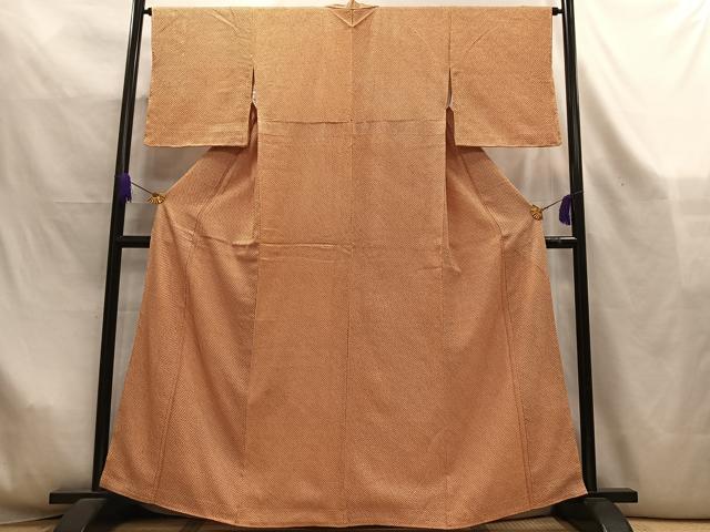 平和屋着物■大変加工の良い総絞り小紋　正絹　逸品　未使用　AABL5403oa