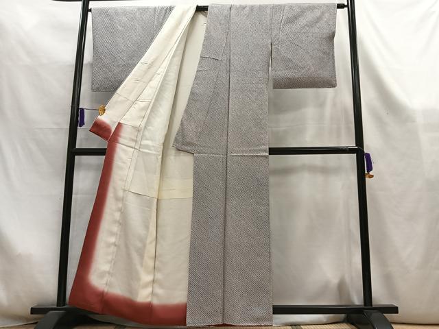 平和屋着物■大変加工の良い総絞り小紋　正絹　逸品　AABL5404oa