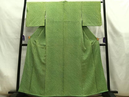 平和屋着物■大変加工の良い総絞り小紋　正絹　逸品　AABL5406oa
