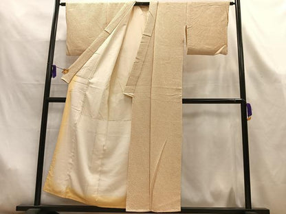 平和屋着物■大変加工の良い総絞り小紋　正絹　逸品　AABL5407oa