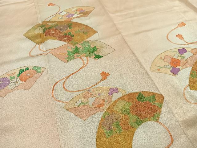 平和屋着物■訪問着　地紙草花文　暈し染め　金彩　やまと誂製　正絹　逸品　未使用　AABL5411oa