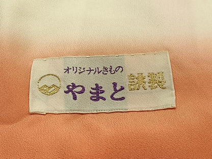 平和屋着物■訪問着　地紙草花文　暈し染め　金彩　やまと誂製　正絹　逸品　未使用　AABL5411oa