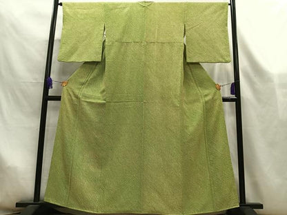 平和屋着物■大変加工の良い総絞り小紋　正絹　逸品　AABL5412oa
