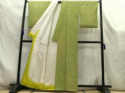 平和屋着物■大変加工の良い総絞り小紋　正絹　逸品　AABL5412oa
