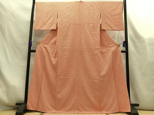 平和屋着物■大変加工の良い総絞り小紋　正絹　逸品　AABL5414oa