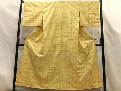 平和屋着物■上質な紬　格子　正絹　逸品　AABL5415oa