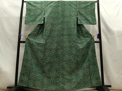 平和屋着物■上質な紬　飾花文　正絹　逸品　未使用　AABL5420oa