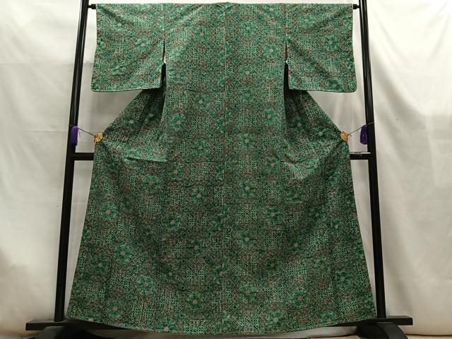 平和屋着物■上質な紬　飾花文　正絹　逸品　未使用　AABL5420oa