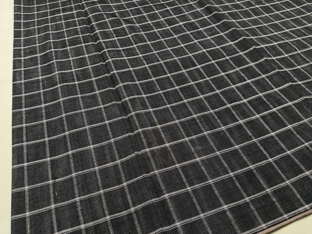 平和屋着物■上質な紬　格子　正絹　逸品　AABL5421oa