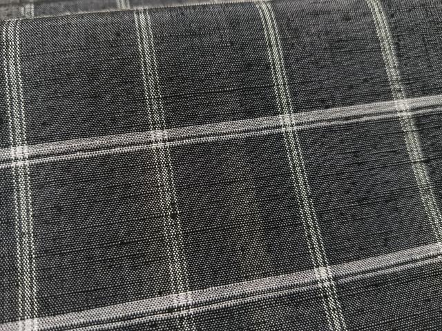 平和屋着物■上質な紬　格子　正絹　逸品　AABL5421oa