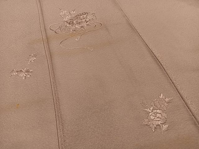 平和屋着物■豪華色留袖　総刺繍　文箱花文　正絹　逸品　AABL5422oa