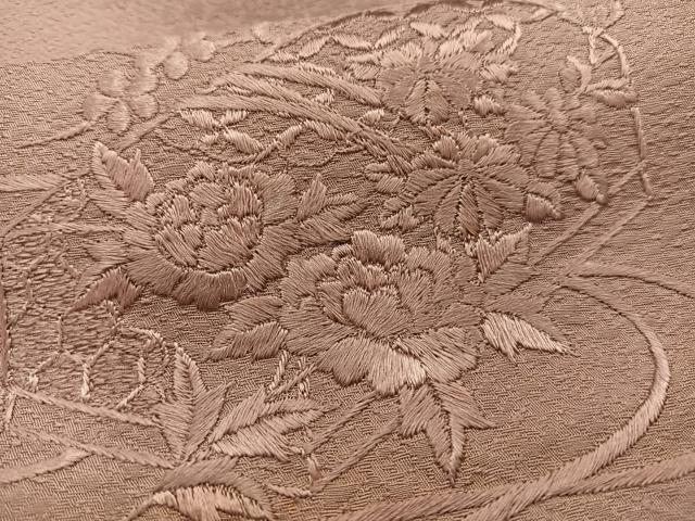 平和屋着物■豪華色留袖　総刺繍　文箱花文　正絹　逸品　AABL5422oa