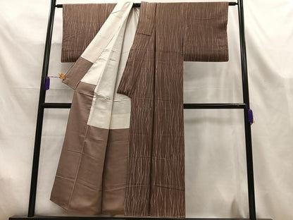平和屋着物■お召　流水文　正絹　逸品　AABL5423oa