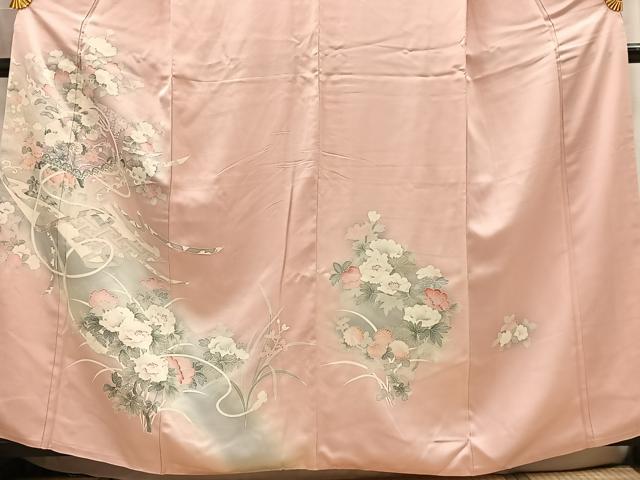 平和屋着物■訪問着　友禅　刺繍　文箱花文　暈し染め　正絹　逸品　AABL5424oa