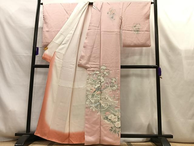 平和屋着物■訪問着　友禅　刺繍　文箱花文　暈し染め　正絹　逸品　AABL5424oa