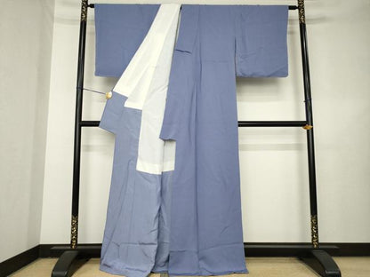 平和屋着物●上質な色無地　薄鼠色　正絹　逸品　AABL5444ck