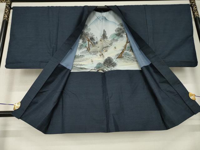 平和屋着物●男性　本場大島紬　アンサンブル　亀甲絣　正絹　逸品　AABL5445ck
