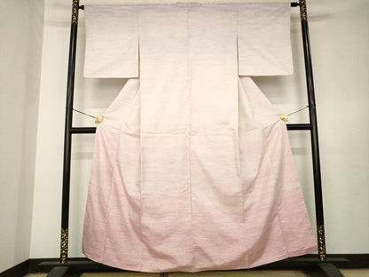 平和屋着物●紅花紬　米沢　訪問着　霞文　正絹　逸品　AABL5446ck