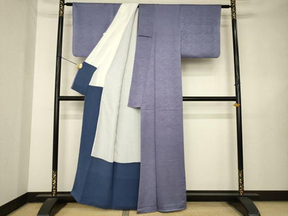 平和屋着物●上質な色無地　濃鼠色　正絹　逸品　AABL5448ck