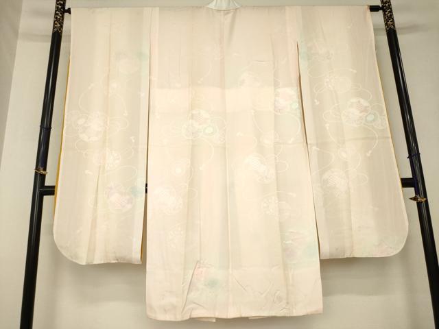 平和屋着物●振袖用長襦袢　無双仕立て　花鼓地紋　暈し染め　鈴乃屋扱い　正絹　逸品　AABL5450ck