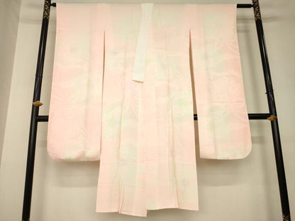 平和屋着物●振袖用長襦袢　袷　舞花地紋　暈し染め　正絹　逸品　AABL5452ck