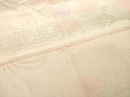 平和屋着物●振袖用長襦袢　袷　舞花地紋　暈し染め　正絹　逸品　AABL5452ck
