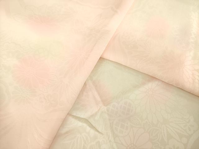 平和屋着物●振袖用長襦袢　袷　舞花地紋　暈し染め　正絹　逸品　AABL5452ck