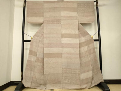 平和屋着物●江戸小紋　横段花文　鈴乃屋扱い　正絹　逸品　AABL5454ck