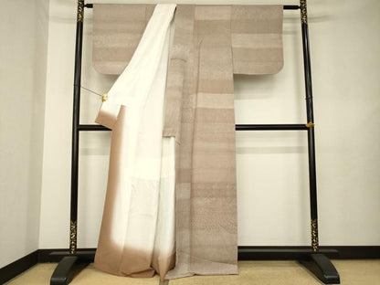 平和屋着物●江戸小紋　横段花文　鈴乃屋扱い　正絹　逸品　AABL5454ck