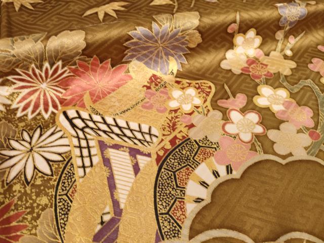 平和屋着物●豪華振袖　駒刺繍　御所車花文　暈し染め　金彩　ロング丈　正絹　逸品　AABL5455ck