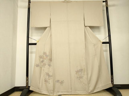 平和屋着物●訪問着　総刺繍　中国三大刺繍　スワトウ刺繍　汕頭刺繍　相良刺繍　地紙花文　正絹　逸品　AABL5456ck
