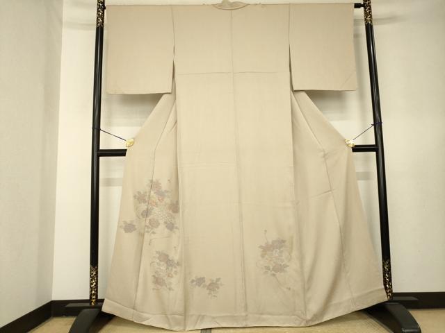 平和屋着物●訪問着　総刺繍　中国三大刺繍　スワトウ刺繍　汕頭刺繍　相良刺繍　地紙花文　正絹　逸品　AABL5456ck