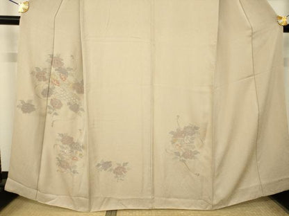 平和屋着物●訪問着　総刺繍　中国三大刺繍　スワトウ刺繍　汕頭刺繍　相良刺繍　地紙花文　正絹　逸品　AABL5456ck