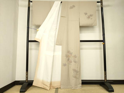 平和屋着物●訪問着　総刺繍　中国三大刺繍　スワトウ刺繍　汕頭刺繍　相良刺繍　地紙花文　正絹　逸品　AABL5456ck
