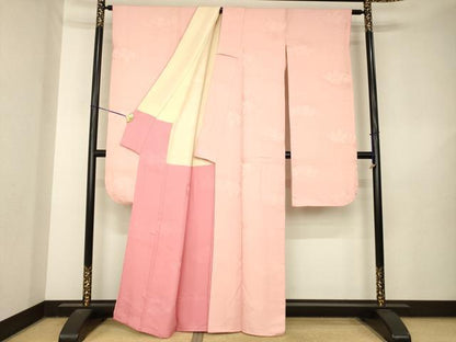 平和屋着物●豪華振袖　雲重ね地紋　虹色　正絹　逸品　AABL5462ck