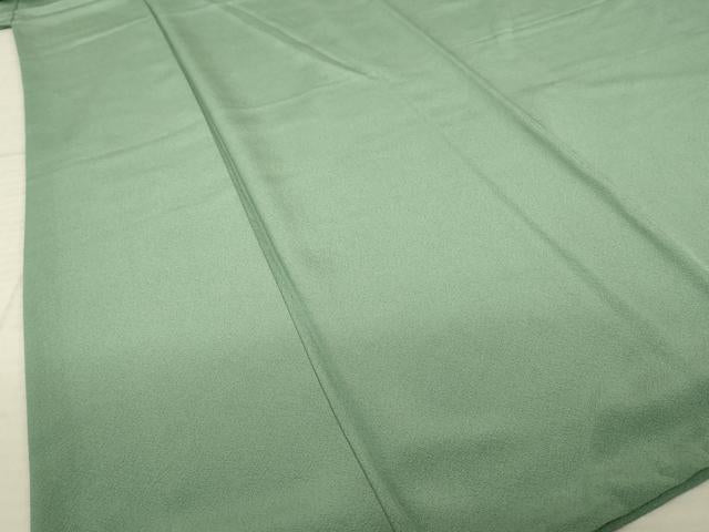 平和屋着物●上質な色無地　利休鼠色　正絹　逸品　AABL5466ck